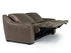 Mayflower 2 Power Sofa & Loveseat In Seville Umber Leather