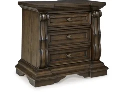 Maylee 2 Drawer Charging Nightstand In Dark Brown