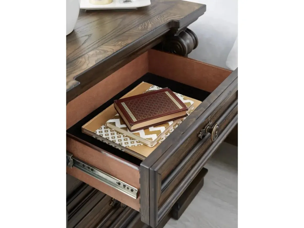 Maylee 2 Drawer Charging Nightstand In Dark Brown