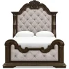 Maylee Upholstered Panel Bed In Dark Brown, Queen