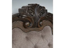 Maylee Upholstered Panel Bed In Dark Brown, Queen