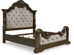 Maylee Upholstered Panel Bed In Dark Brown, Queen