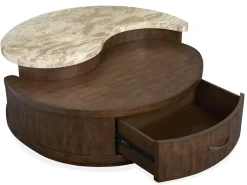 Mcpherson Round Coffee Table In Burnt Umber