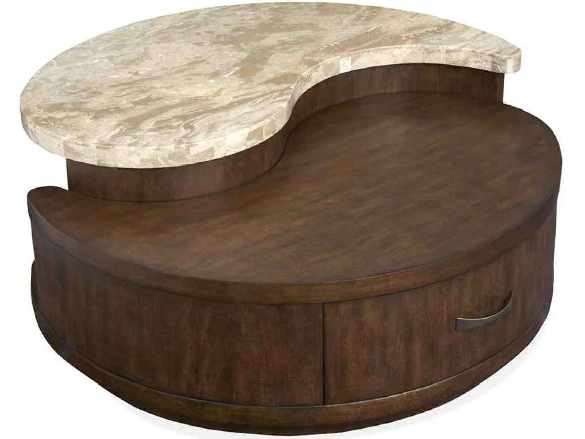 Mcpherson Round Coffee Table In Burnt Umber