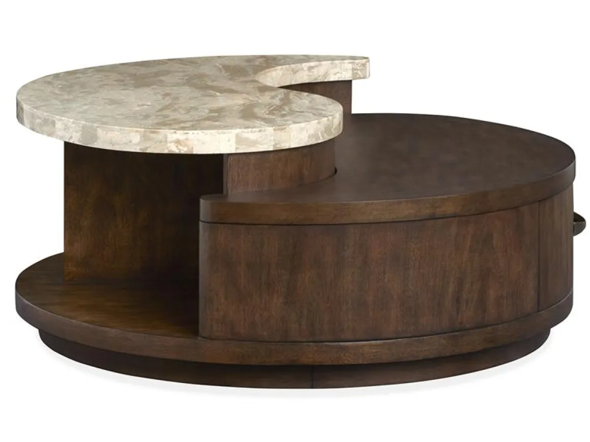 Mcpherson Round Coffee Table In Burnt Umber