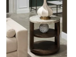 Mcpherson Round End Table In Burnt Umber