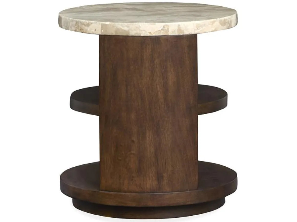 Mcpherson Round End Table In Burnt Umber