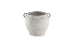 Meadie Tall Vase In Distressed White
