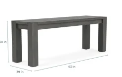Meadow Dining Bench In Gray