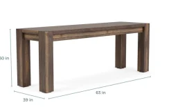 Meadow Dining Bench In Gray
