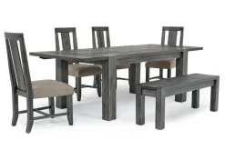 Meadow Dining Bench In Gray