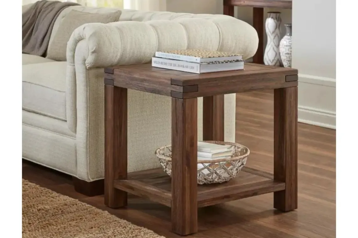 Meadow End Table In Brick Brown