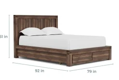 Meadow Panel Bed W/ Storage In Brown, Full