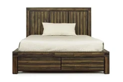 Meadow Panel Bed W/ Storage In Brown, Full