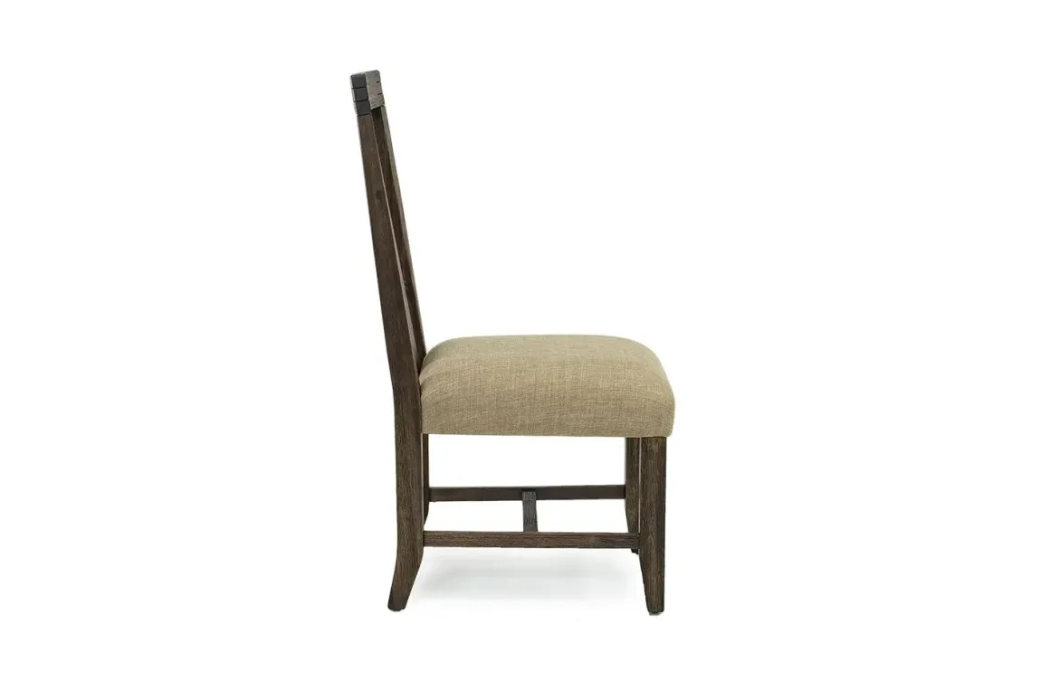 Meadow Side Chair In Brown, Upholstered