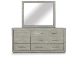 Melbourne Canopy Bed, Dresser, Mirror, Nightstand In Brown Mel, Queen