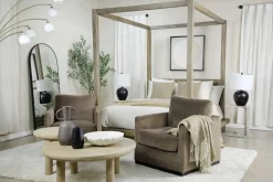 Melbourne Canopy Bed In Mineral, Queen