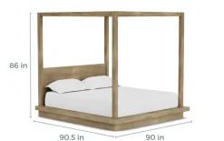 Melbourne Canopy Bed In Mineral, Queen