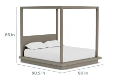 Melbourne Canopy Bed In Mineral, Queen