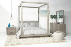 Melbourne Canopy Bed In Mineral, Queen