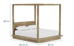 Melbourne Canopy Bed In Mineral, Queen