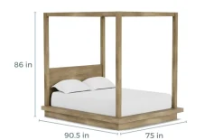Melbourne Canopy Bed In Mineral, Queen