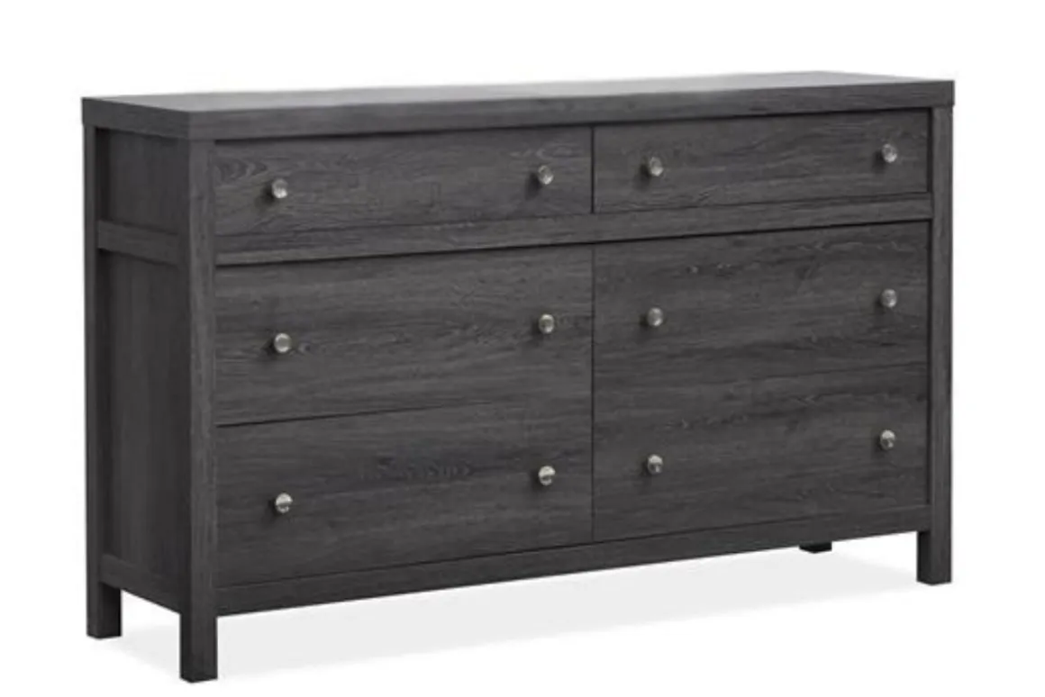 Merrifield Panel Bed, Dresser, Mirror & Nightstand In Pecan Sandy, Twin