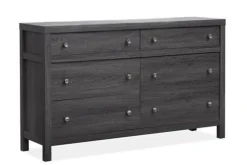 Merrifield Panel Bed, Dresser, Mirror & Nightstand In Pecan Sandy, Twin