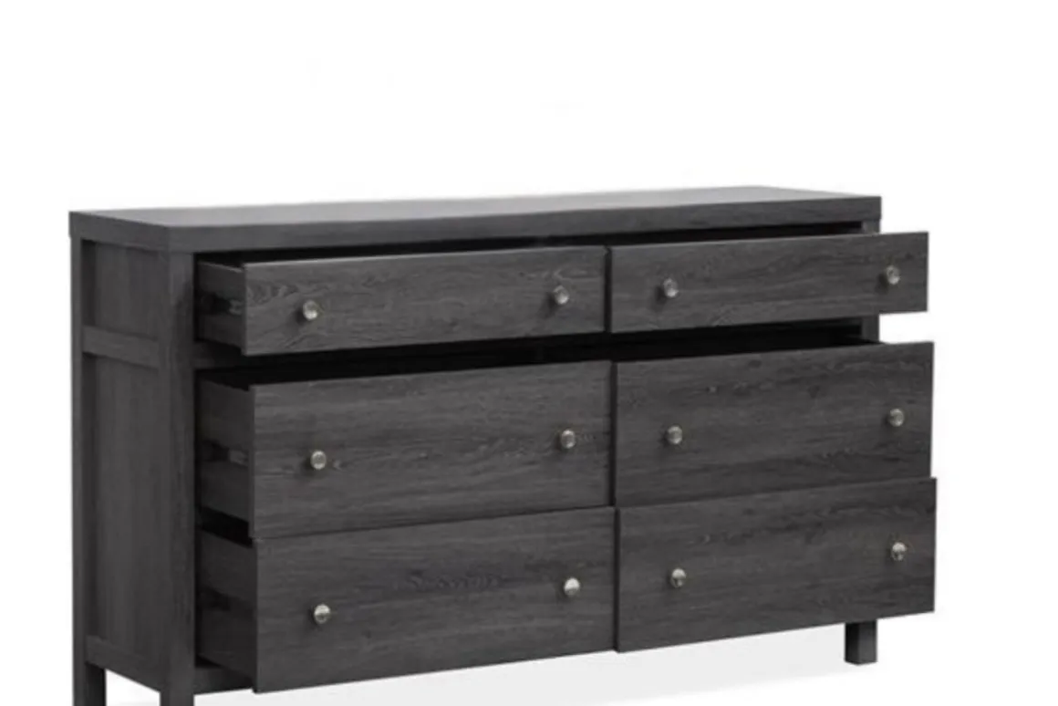 Merrifield Panel Bed, Dresser, Mirror & Nightstand In Pecan Sandy, Twin