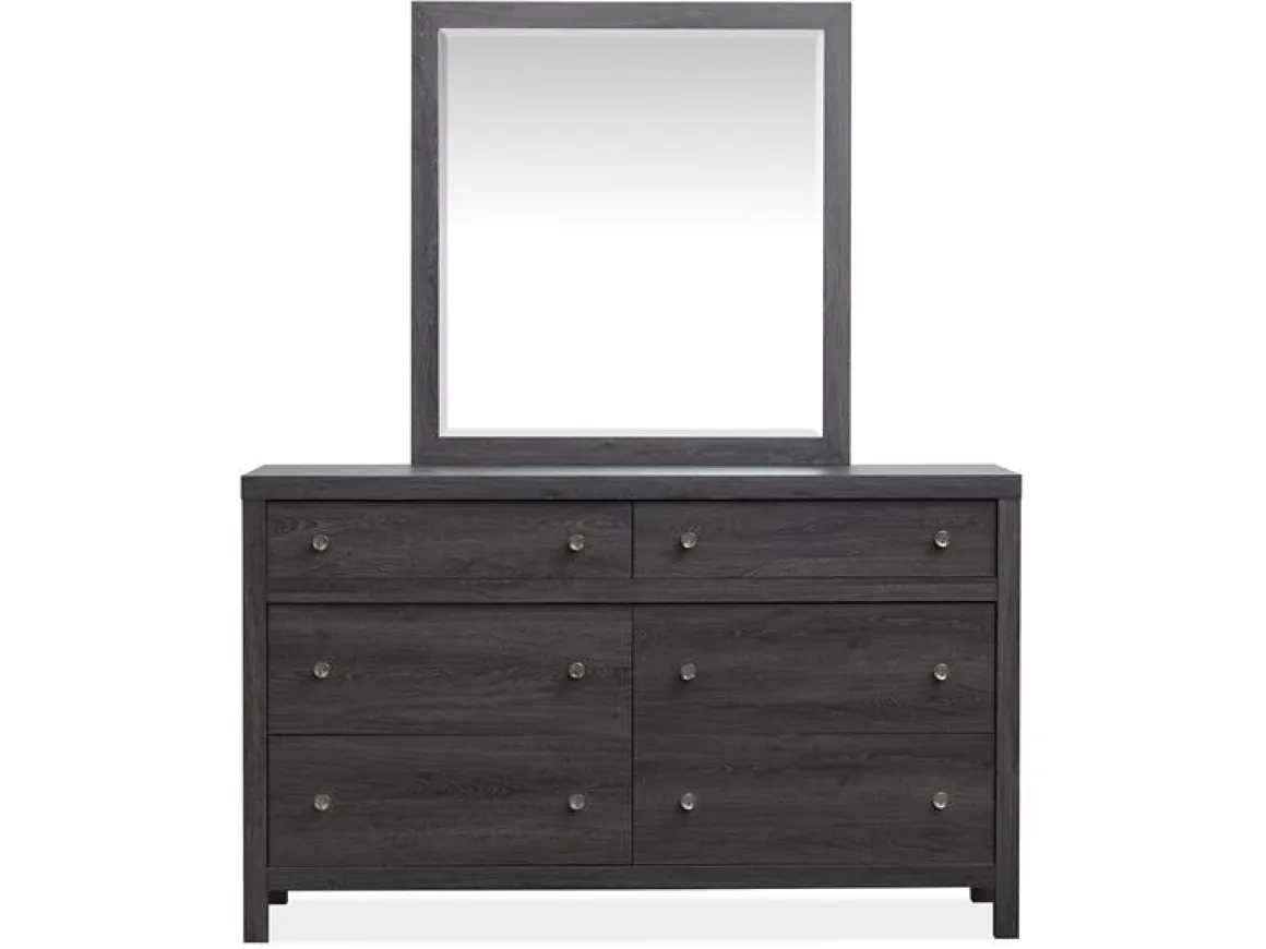 Merrifield Panel Bed, Dresser, Mirror & Nightstand In Pecan Sandy, Twin