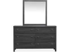 Merrifield Panel Bed, Dresser, Mirror & Nightstand In Pecan Sandy, Twin
