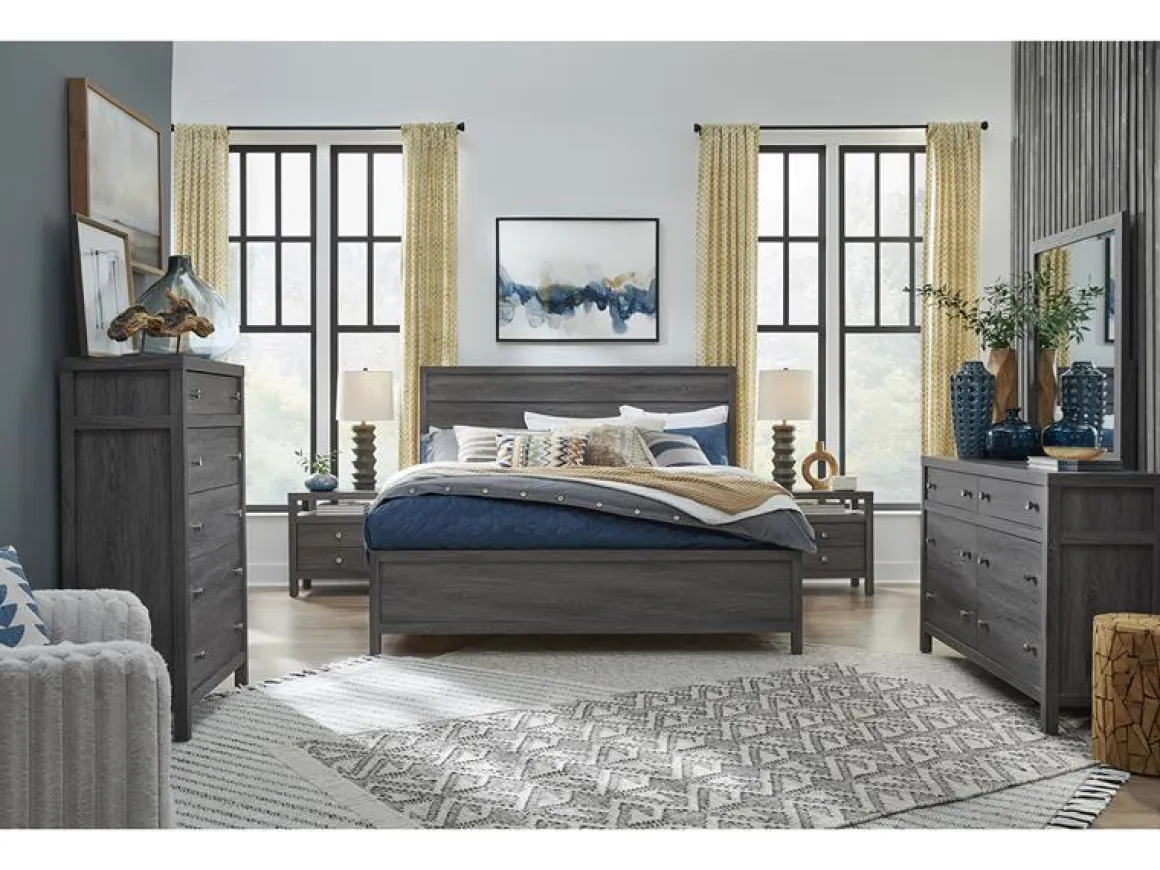 Merrifield Panel Bed In Pecan Sandy, Twin