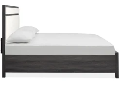 Merrifield Upholstered Bed In Raisin Black, Twin