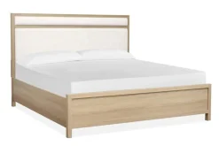 Merrifield Upholstered Bed, Dresser, Mirror & Nightstand In Raisin Black, Twin