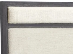 Merrifield Upholstered Bed, Dresser, Mirror & Nightstand In Raisin Black, Twin