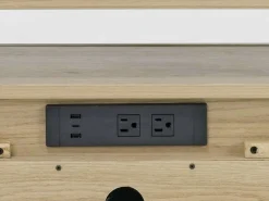 Merrifield Upholstered Bed, Dresser, Mirror & Nightstand In Raisin Black, Twin