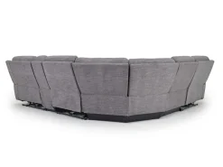 Mia 6 Piece 2 Power Sectional W/ 2 Power Armless Recliner In Gray