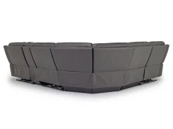 Mia 6 Piece 2 Power Sectional W/ 2 Power Armless Recliner In Gray