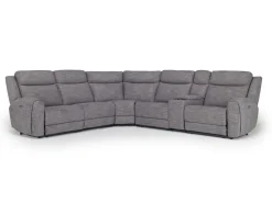 Mia 6 Piece 2 Power Sectional In Gray