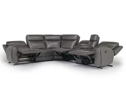 Mia 6 Piece Reclining Sectional W/ Armless Recliner In Gray