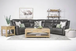 Mia 6 Piece Reclining Sectional In Gray