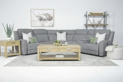 Mia 6 Piece Reclining Sectional In Gray