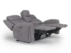 Mia 2 Power Console Loveseat In Gray