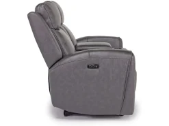 Mia 2 Power Console Loveseat In Gray