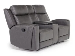 Mia Reclining Console Loveseat In Gray