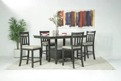 Miami Adjustable Dining Table & 4 Stools In Gray