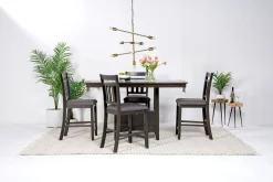 Miami Adjustable Dining Table & 4 Stools In Gray