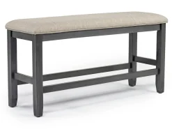 Miami Adjustable Dining Table, 4 Stools & Bench In Gray