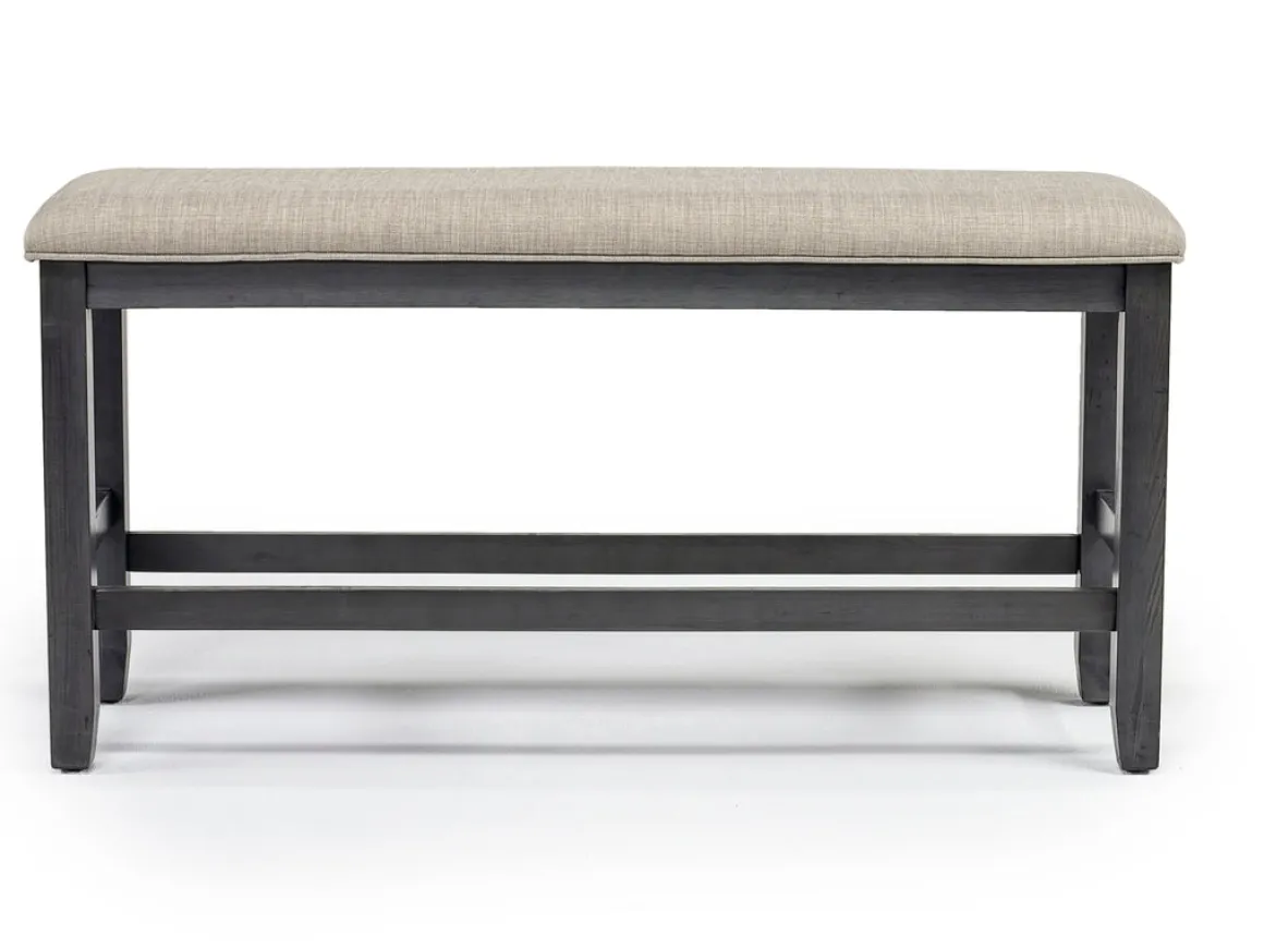 Miami Adjustable Dining Table, 4 Stools & Bench In Gray