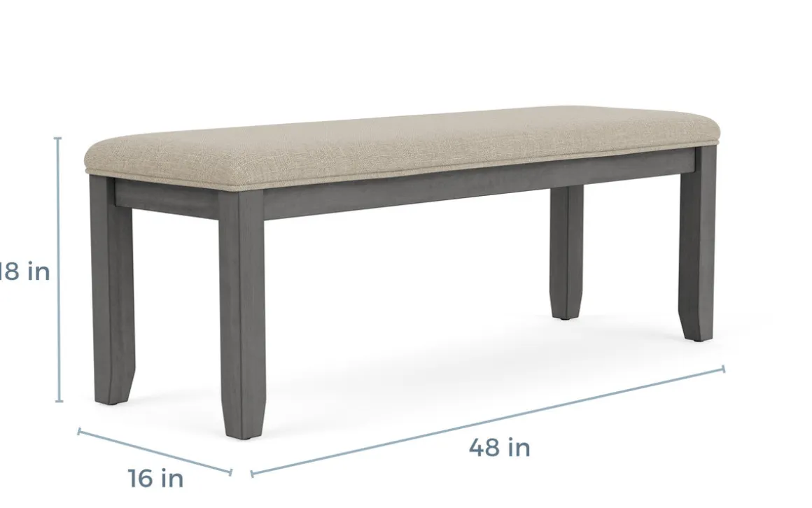 Miami Dining Bench In Gray